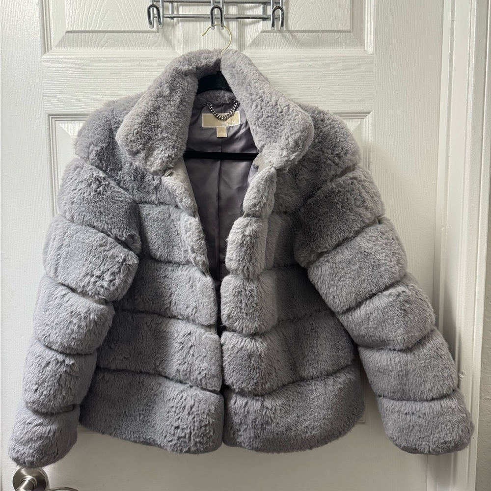 Gray Faux Fur Jacket